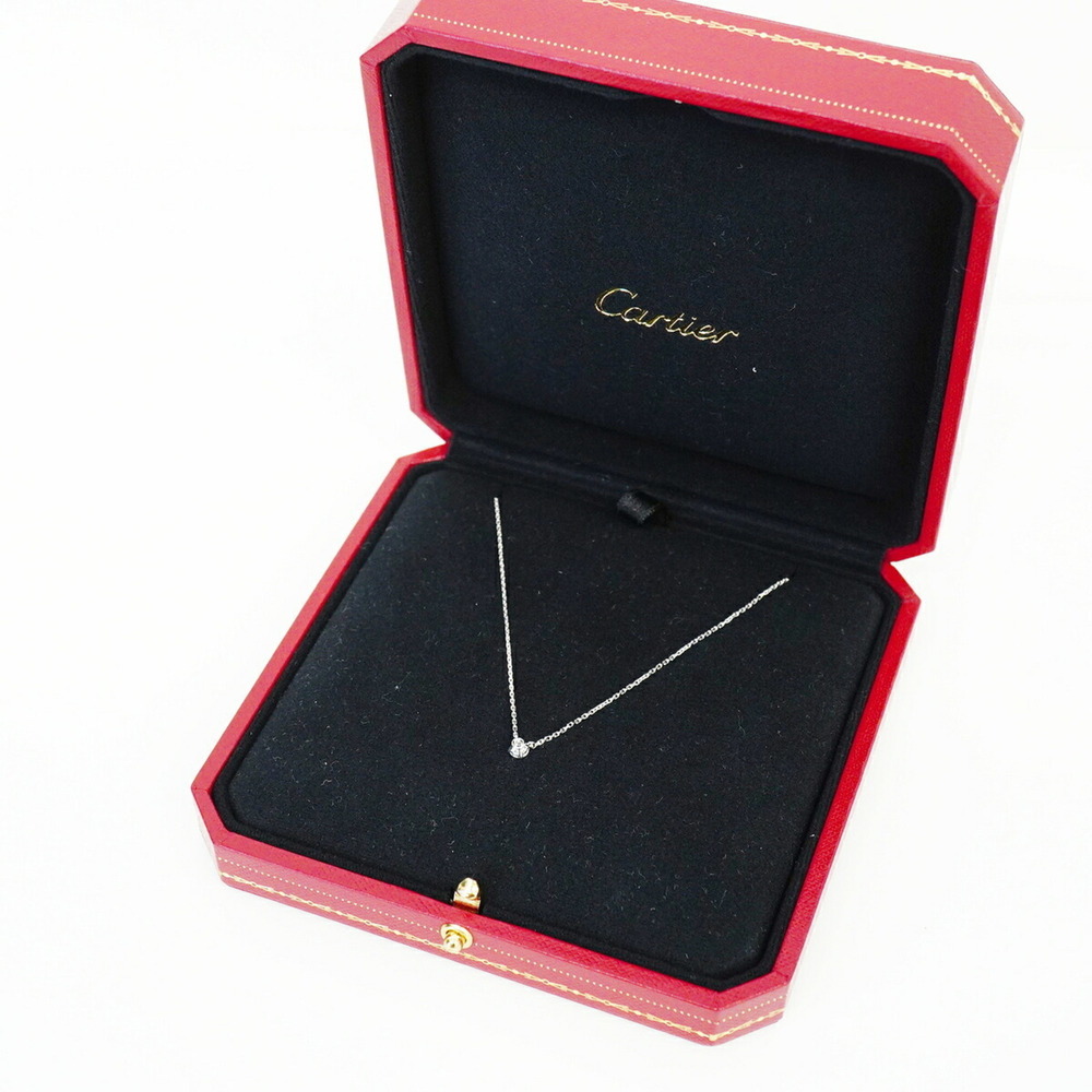 Cartier Solitaire Necklace, 1PD (18K White Gold), Diamond, Ladies' - Picture 7 of 8